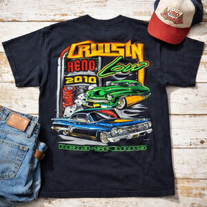 Cruisin Low Reno Sparks Graphic T Shirt Mens XL 2010 Car Show Gambling Tee